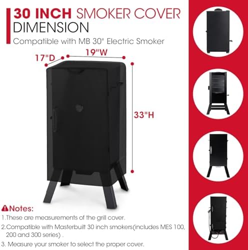 Unicook 30 Inch Electric Smoker Cover Waterproof, 19" W x 17" D x 33" H - Image 2