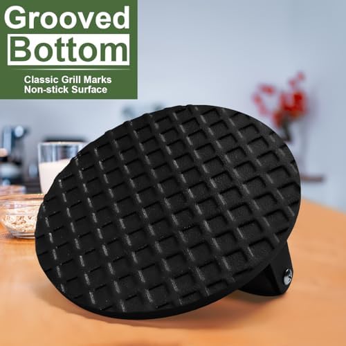 Griddle Accessories for Blackstone, Commercial Grade 12 Inch Heavy Duty Round Melting Dome with 7" Round Cast Iron Grill Burger Bacon Press, Perfect for Blackstone Camp Chef Flat Top Griddle Grill - Image 5