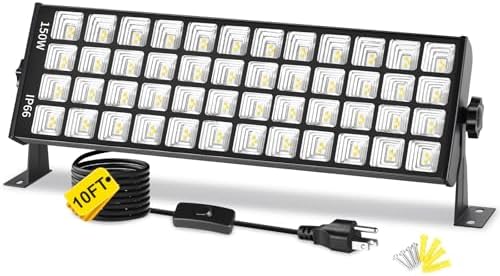 150W LED Shop Light, 18000LM 6000K Daylight White, Waterproof Garage Lights by YQNLIFA-BlackLightParty