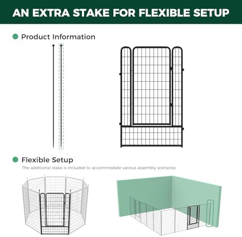 FXW Add-On Gate Panel for Outdoor Dog Playpen, 50" H, Black, Patented - Image 4