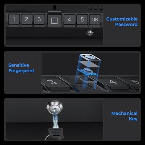 ONNAIS Iron SE Biometric Gun Safe for Handgun with Fingerprint Keypad Lock - Image 5