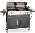 Captiva Designs Propane Gas and Charcoal Grill Combo with Side Burner,Black by CaptivaDesigns
