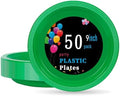 WELLIFE Green Plastic Plates 9 Inch 50 Count by WELLIFE