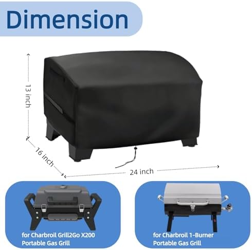 Mini Tabletop Gas Grill Cover for Charbroil Grill2Go X200 1 Burner Grill - Image 2