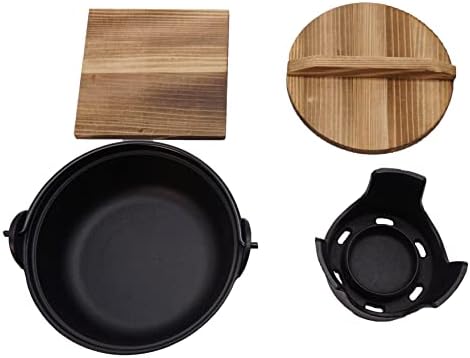 7" Cast Iron Japanese Sukiyaki Hot Pot, Cheese Fondue, Camping Cooking - Individual or Couple's Size - Nabe Shabu nabemono Pot, Alcohol Stove, Wooden Lid - Ideal for High-End Restaurants - Image 6