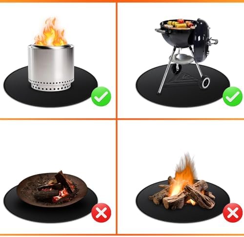 38" Round Fire Pit Mat for Solo Stove & Under Grill Mat for Outdoor Grill - Image 7