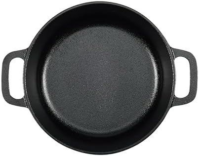 Amazon Basics Pre-Seasoned Cast Iron Mini Dutch Oven Pot with Lid and Dual Handles, Oven Safe, 2-Quart, Round, Black - Image 3