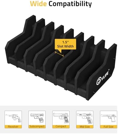 CVLIFE Foam Handgun Holder for Gun Safe Cabinet Accessories - 8 Slots Pistol Rack Stand - Image 3