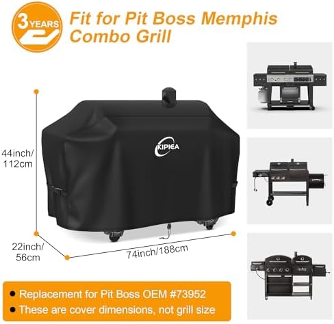 Kipiea Grill Cover for Pit Boss Memphis, 600D Waterproof Smoker Cover - Image 2