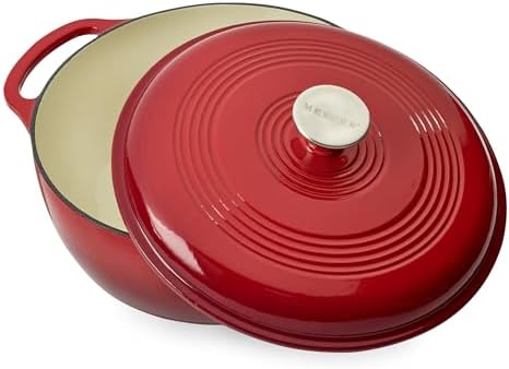 Mercer Culinary Enameled Cast Iron Round Dutch Oven, 6 qt., Red - Image 4