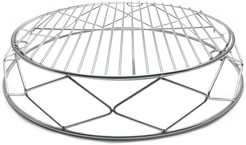 Stainless Steel Round Fire Pit Cooking Grates Accessory Kit for 19.5" Solo Stove Bonfire and Other Firepit, Grill Fire Pit Stand for Outdoor Camping BBQ Picnic Fireplace Tools by Tlhshuyu%C2%AE