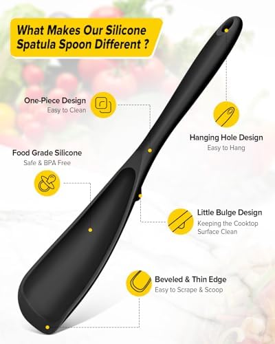 BUNDLEPRO Silicone Cooking Spoons for Nonstick Cookware, One-Piece, 2 Pack - Image 2