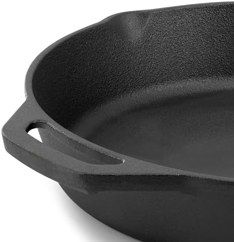 Megachef 12 Inch Pre-Seasoned Cast Iron Skillet with Cast Iron Lid - Image 5