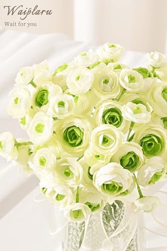 Waipfaru Ranunculus Artificial Flowers, 18Pcs 14In Fake Peonies Artificial Flowers, Faux Flower for Vase Silk Flower Real Touch Faux Peony Bulk for DIY Wedding Bouquet Home Bridal Shower Decor - Image 5