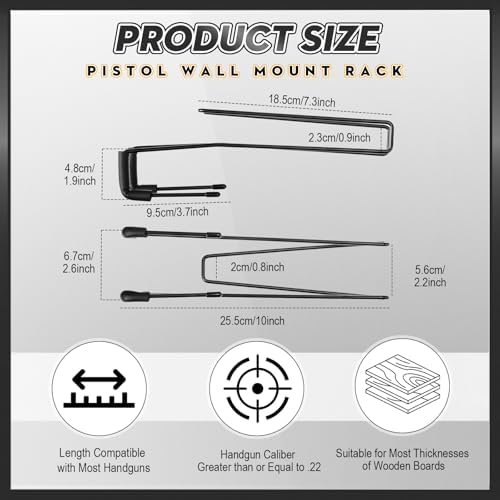 Yaocom 5 Packs for 10 Guns Pistol Rack for Gun Safe Shelf - Image 2
