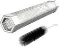 Pellet Smoker Tube, 1 Pack 12'' Smoker Tube with Brush, Premium Stainless Steel, 5 Hours of Billowing Smoke Tube Smoker for All Grill, Smoker, Cold/Hot Smoking by LFSEMINI