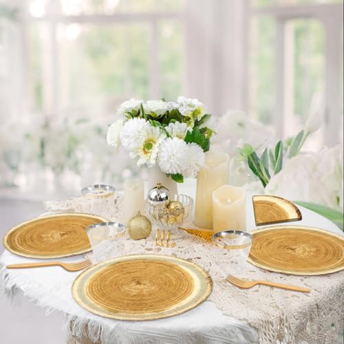 96 Pieces Rustic Wood Grain Tableware Set – Disposable Plates, Napkins, and Forks for Woodland Parties, Rustic Weddings, Camping, BBQs, and Baby Showers – Serves 24 Guests - Image 5