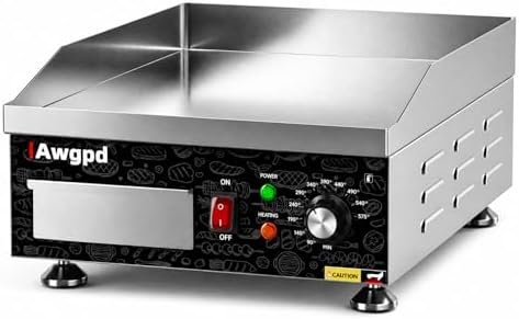 14" Commercial Electric Griddle,Electric Countertop Flat Top Griddle by Awgpd