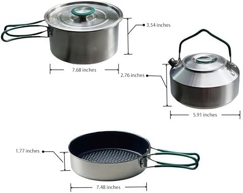 Stainless Steel Camping Cookware, durable, easy to clean, and quick to heat up. Durable camping pots and pans, perfect for family picnics, camping, backpacking, hiking. - Image 6