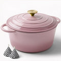 Miereirl 4.5 Quart Enameled Dutch Oven Pot with Lid, Cast Iron Dutch Oven with Dual Handles for Bread Baking, Cooking, Non-stick Enamel Coated Cookware, Pink by Miereirl