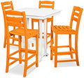 POLYWOOD® La Casa Café Bar Set, Tangerine/White by POLYWOOD