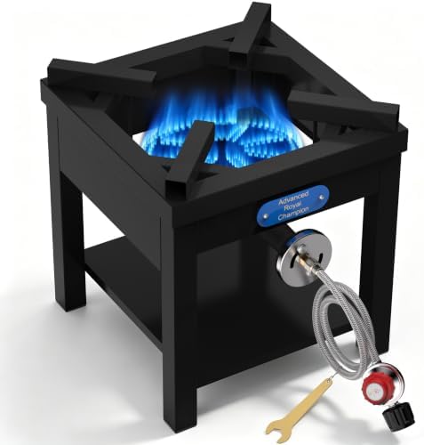 ARC Propane Burner for Outdoor Cooking 200K BTU High-Pressure,16.5"Wx16.5"H for Large Batch Cooking,10-inch Cast-Iron Burner by ARCUSA