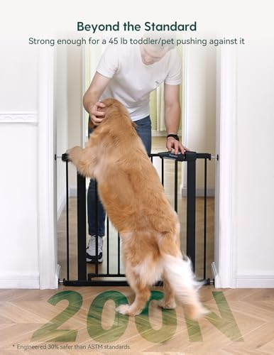 Babelio PressGuard Baby Gate for Stairs, 30" Tall 26"-40" Wide, Black - Image 2