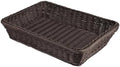 Wicker Bread Basket for Party Food, Rectangle Woven Fruit Basket, Gift Baskets Empty, Sturdy Durable Stackable Storage Baskets for Kitchen, Store, Restaurant, Party (Coffee, M) by Unknown
