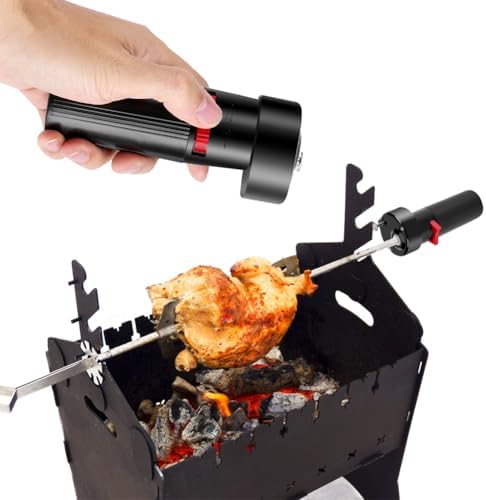Solid Barbecue Grill Rotator Motor, BBQ Electric Rotisserie Motors Battery Powered Bracket Accessory Metal Universal Replacement Kit Gas Rod Adjustable Speed Grade Gear Train Weatherproof Switch - Image 4