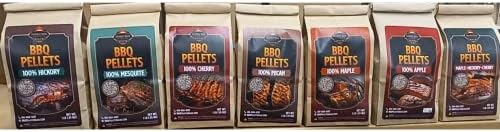 Lumber Jack BBQ Pellet 7 Varieties Pack - 1 Pound Bags - 100 Percent (Apple, Cherry, Pecan, Hickory, Maple-Hickory-Cherry, Mesquite and Maple) (7 BBQ Pallet) - Image 2