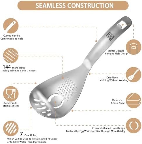 5 in 1 Multifunction Cooking Spoon,304 Stainless Steel Egg Slotted spoon - Image 4