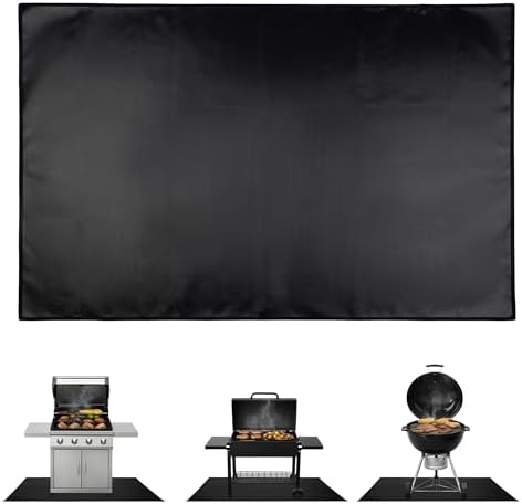 Home-Complete Outdoor Grill Mat for Deck, Grass, Fire Pit or Indoor Hearth - 30x48 Inch Large Oil and Heat Resistant Mat - Hearth Rugs for Fireplaces Fire Resistant Protector - BBQ Accessories by Home-Complete