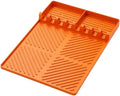 Silicone Griddle Tool Mat for Blackstone, Heat Resistant Side Shelf Mat with Drip Pad – BBQ Grill Accessories for Outdoor Grill, Kitchen Counter, Spatula Holder, Cooking Organizer (1, Orange) by Unknown