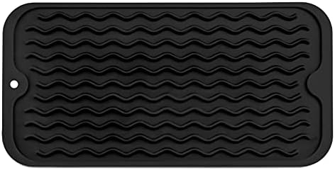 MicoYang Silicone Dish Drying Mat for Multiple Usage,Easy clean,Eco-friendly,Heat-resistant Silicone Mat for Kitchen Counter or Sink,Refrigerator or Drawer Liner Black S 12 inches x 6 inches by MicoYang