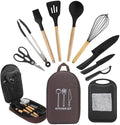 Camping Cooking Utensils Set, Silicone Cookware for Travel BBQ by Camkinger