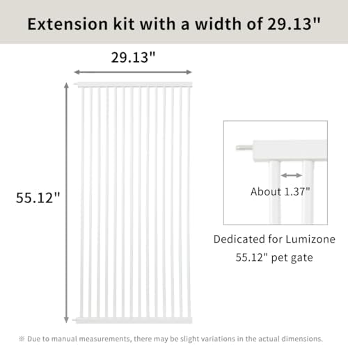 Lumizone Extra Tall Cat Gate Extension Kit 55.12" High 29.52" Wide White - Image 3