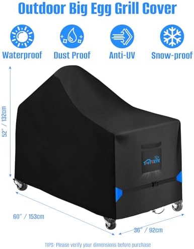 60 Inch Grill Cover for Kamado Ceramic Grills Heavy-Duty 600D - Image 2