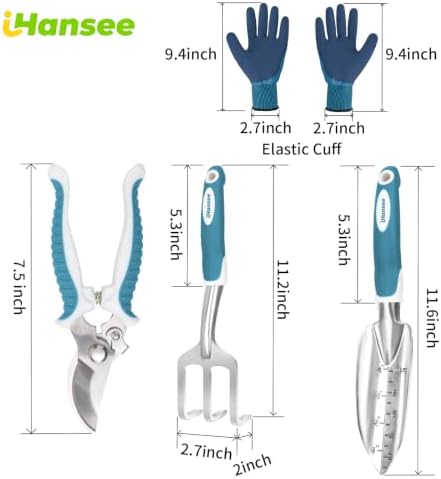 Blue Garden Tools 4-Piece, Aluminum Alloy Gardening Hand Tool Set - Image 2