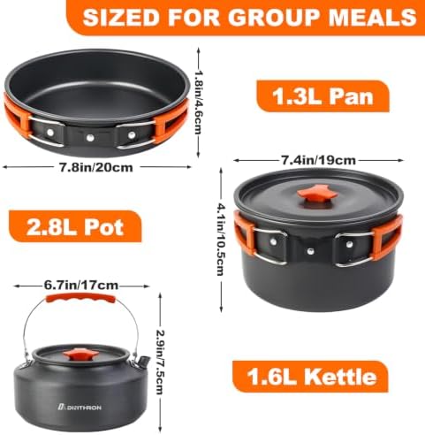 30-Piece Camping Cookware Set with 1.6L Kettle for 4 People - Image 5