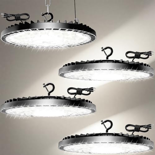 320W UFO High Bay LED Shop Lights, 4 Pack 45000LM Garage Lights by Unknown