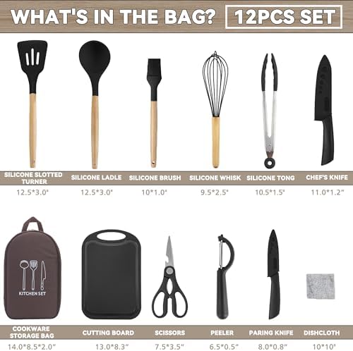 Camping Cooking Utensils Set, Silicone Cookware for Travel BBQ - Image 2