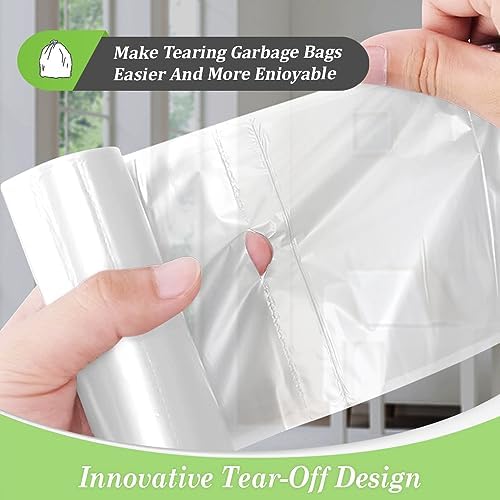 8 Gallon 330 Counts Unscented Medium Clear Trash Bags,Fit 7,8,9,10 Gal Garbage Bags by Teivio, 30 Liter Thick Bathroom Can Bin Liners,Plastic Bags for Home Office Kitchen, Clear (Pack of 3) - Image 4