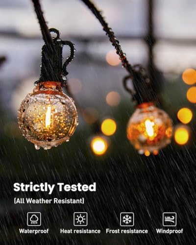 Brightown Outdoor String Lights, 159FT G40 LED IP65 Waterproof Patio Lights - Image 3