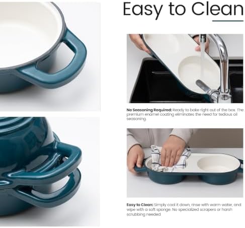 Enameled Cast Iron Bread Loaf Pan with Lid,Double Sourdough Baking Pan-Teal - Image 7