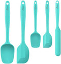 HOTEC 600℉ Heat Resistant Silicone Rubber Spatula Set, Aqua Sky, Set of 5 by Hotec