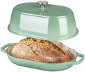 VORRINGARD Enameled Cast Iron Dutch Oven Pot with Dome Lid, Oval Bread Oven for Homemade Sourdough Bread Baking, Oven Safe up to 500°F, 6 Quart, Sage Green by Unknown