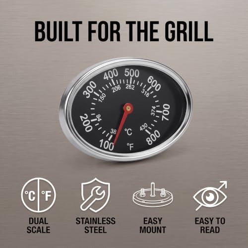 Grill Lid Thermometer Replacement for Nexgrill 720-0697/0737/0830H/0888,BBQ Temperature Gauge and Heat Indicator, Compatible for Grill Master Series,Outdoor Cooking Tools, BBQ Grill Accessories - Image 3