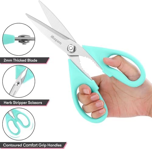 iBayam Cute Kitchen Scissors All Purpose Heavy Duty Meat Poultry Shears - Image 4