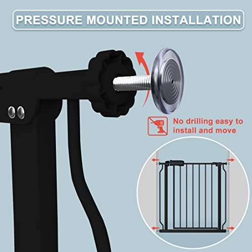 Extra Wide Baby Gate Black 63-71 Inch Wide Pressure Mounted Auto Close Child Safety Gate Long Dog Gate for House Doorways - Image 5