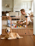 Babelio 29-55" Extra Wide Baby Gate, PressGuard P7, Brown Wood Pattern by BABELIO